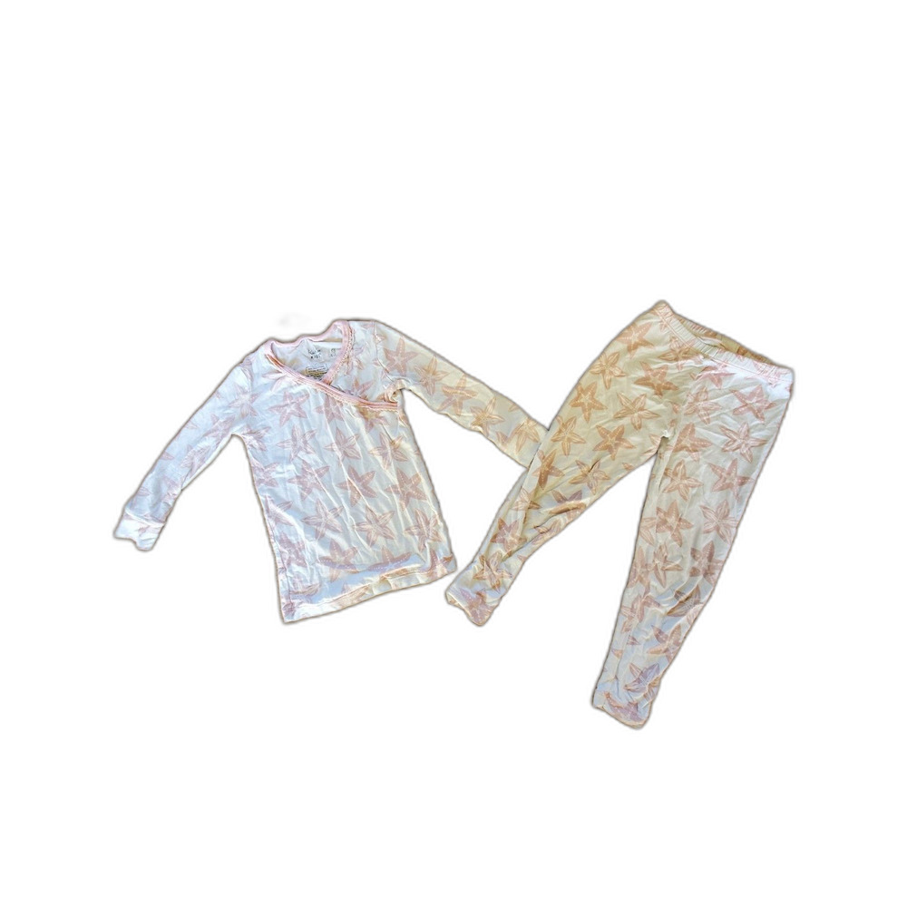 KicKee Kids Pajama Set Star Fish Long Sleeve Bamboo Super Soft 3T GUC